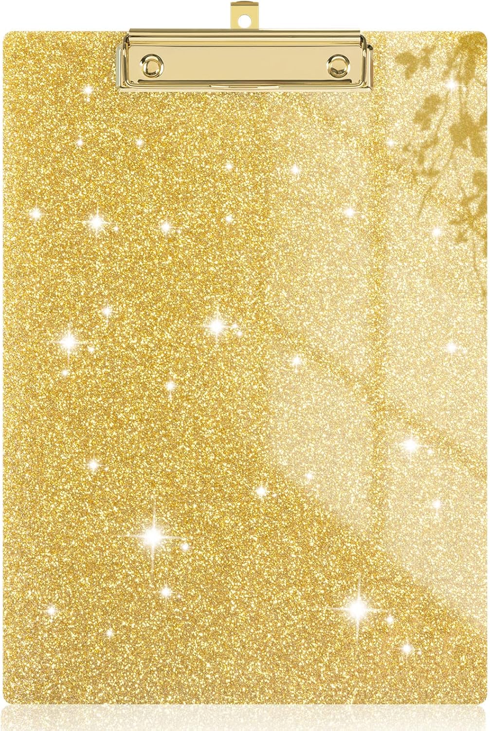 Rimilak Acrylic Glitter Clipboards, Sparkly Board with Low Profile Gold Clip, Designed for Classroom School and Office Use, A4 Letter Size 9 x 12.5 in, Pink
