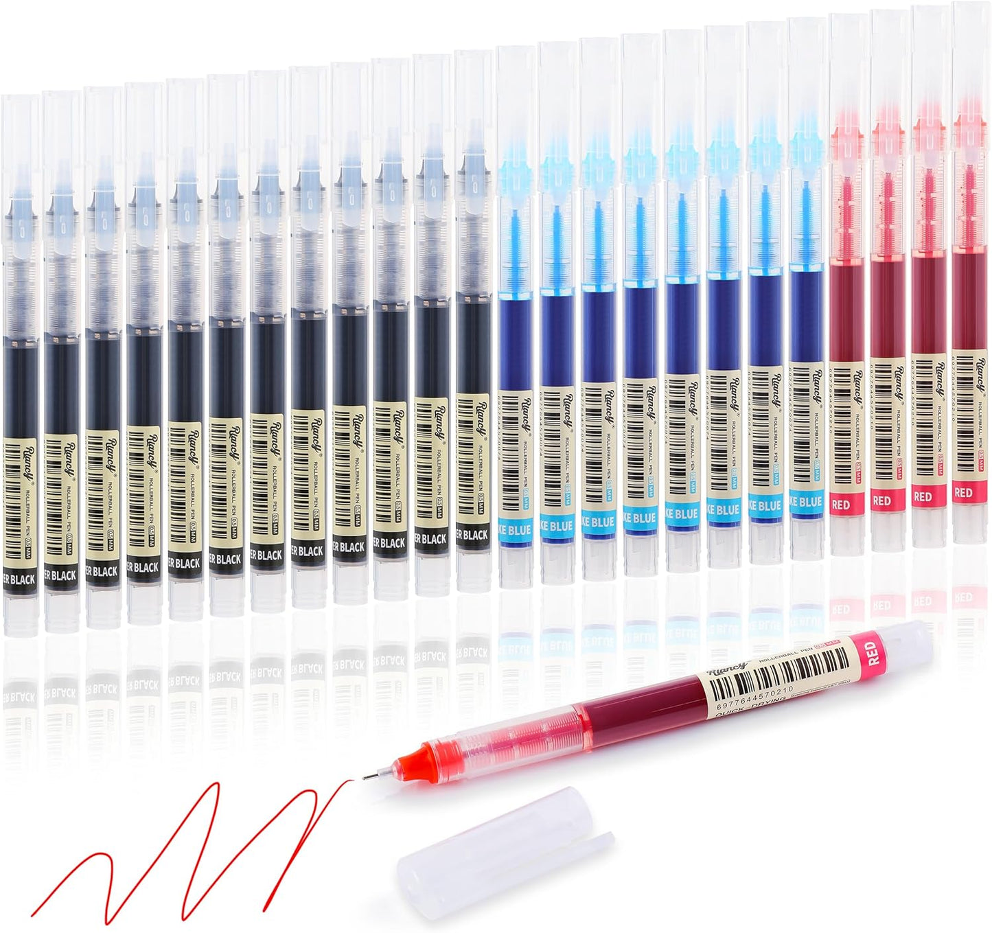 RIANCY 12 Pack Black Liquid Ink Rollerball Gel Pens, 0.5mm Extra Fine Point Tip, Smooth Writing Quick Drying No Smear No Bleed for Journaling, Drawing, Sketching, School Notes & Art Supplies