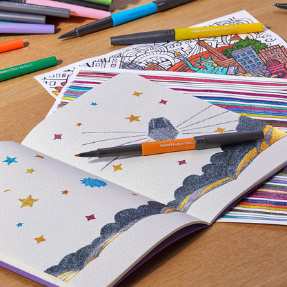Paper Mate Flair Felt Medium Tip Set, 4-Pen Metallic Colors Set