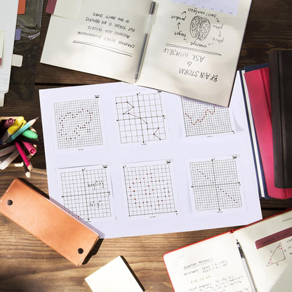 Mr. Pen- Graph Sticky Notes, 3x3 Inch, 6 Pads, 50 Sheets/Pad, 300 Sheets, 6 Grid Designs, White, Square Graph Paper Notes, Grid Sticky Note Pads for Math, Study, Journals, Planners