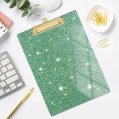 Rimilak Acrylic Glitter Clipboards, Sparkly Board with Low Profile Gold Clip, Designed for Classroom School and Office Use, A4 Letter Size 9 x 12.5 in, Pink