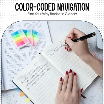 Essex Wares - 300 Pieces - Transparent Sticky Notes Tabs with Case - 5 Light Pastel Colors - 3 Cases - 1.8" x 0.4" - 60 Pieces - Pop Up Index Tabs - Book Flags for Annotating - Book Sticky Tabs