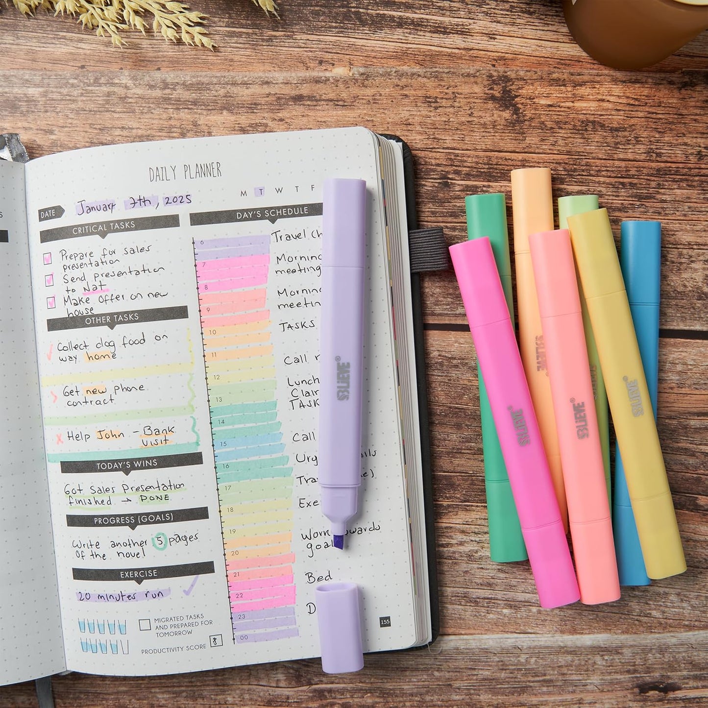 BLIEVE Aesthetic Cute Highlighters No Bleed Through, Dual Tip 8 Pack, Pastel Colors For Bible & Journaling