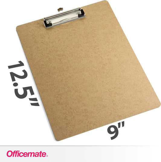Officemate Recycled Wood Clipboard, Letter Size, Low Profile Clip, 9 x 12.5 Inches (83219), Each, Brown