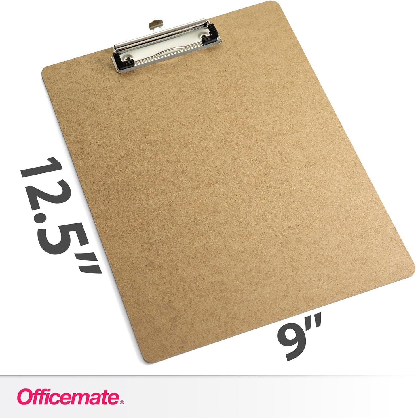 Officemate Recycled Wood Clipboards, Low Profile Clip, 6 Pack Clipboards, Letter Size (9 x 12.5 Inches), Brown (83806)
