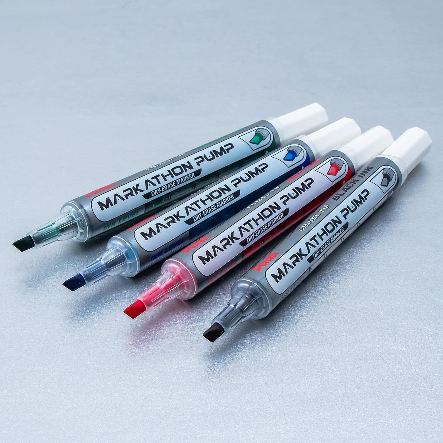 Pentel Markathon Pump Dry Erase Marker, Chisel Tip, Black Ink, 4 Pack (MWL6SXBP4A)