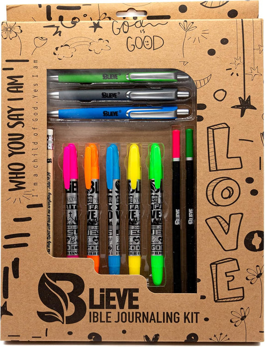 BLIEVE - Aesthetic Highlighters and Gel Pens With Soft Ink and Chisel Tip, Bible Highlighters and Pens No Bleed, Dry Fast Easy to Hold, for Bible Journaling Planner School Supplies (MORANDI)
