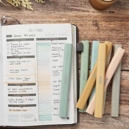 BLIEVE Aesthetic Cute Highlighters No Bleed Through, Dual Tip 8 Pack, Pastel Colors For Bible & Journaling