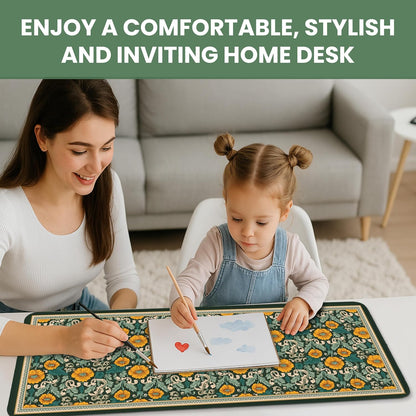 Large Mouse Pad for Desktop, Cute Desk Mat Pad Protector for Work & Gaming, Aesthetic Pretty Anti-Slip Laptop Blotter Cover for Office School Home Supplies, Wildflowers, 31.5" x 11.8"