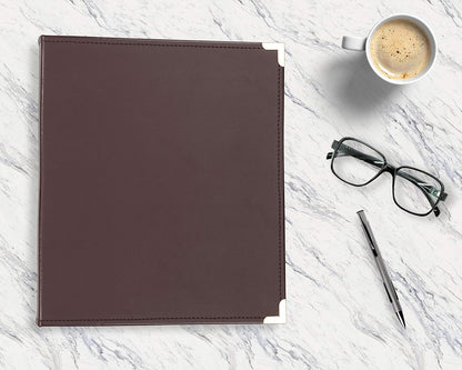 Samsill Classic Collection Leather 3 Ring Binder, Executive Presentation Portfolio, 0.5 Inch (Holds 100 Sheets), Brass Round Ring, Burgundy