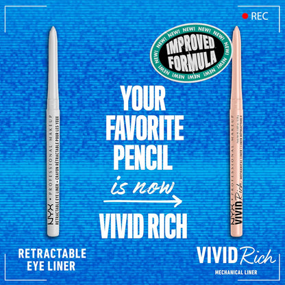 NYX PROFESSIONAL MAKEUP Vivid Rich Mechanical Eye Pencil, Vivid Rich Mechanical, Creamy Retractable Eyeliner - Smokin Topaz, Brown Eyeliner