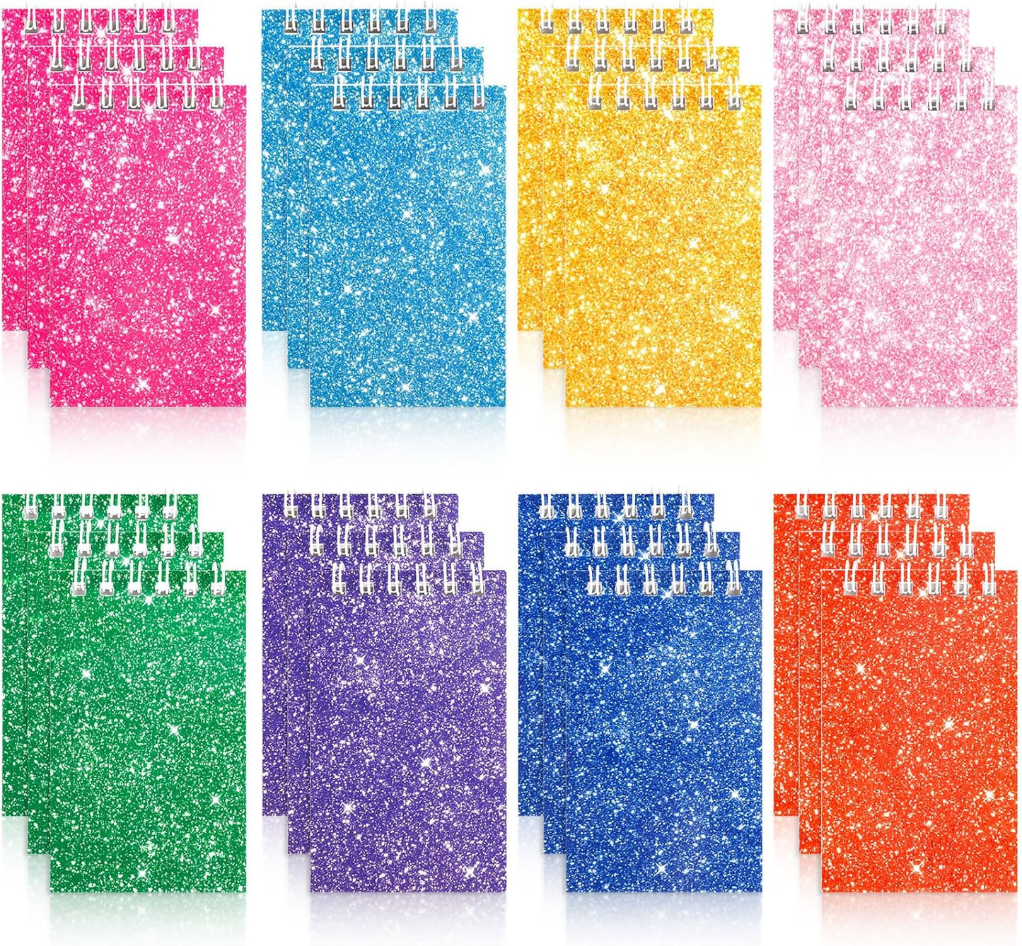 Hooqict 24 Pack Small Pocket Notebook Mini Notebooks Bulk Small Spiral Notepads with 8 Colors, Memo Note Pads for Kids, Work, Office, School, 3.9 x 2.4 Inches