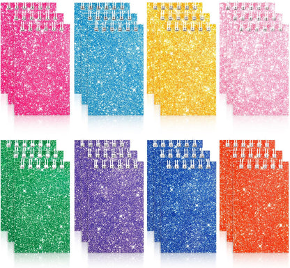 Hooqict 24 Pack Small Pocket Notebook Mini Notebooks Bulk Small Spiral Notepads with 8 Colors, Memo Note Pads for Kids, Work, Office, School, 3.9 x 2.4 Inches