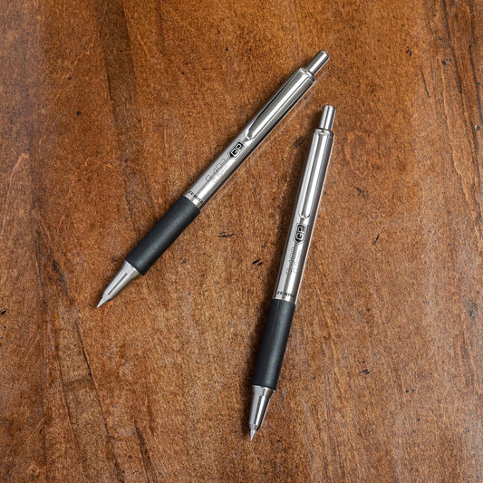 Zebra Pen - STEEL G-402 Retractable Gel Pens - 0.5mm Fine Point - Smooth Black Ink - Rapid Dry Ink for No Smears or Smudges - Refillable Stainless Steel Writing Pens for Office, School, 2 Pack (49212)