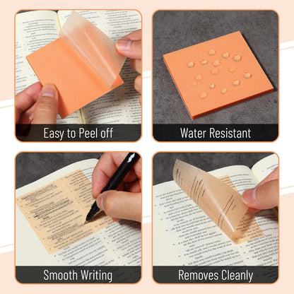 Mr. Pen- Transparent Glitter Sticky Notes, 3”x3”, 12 Pads, 600 Sheets, Colorful, Plastic Glitter Sticky Notes Bulk, Self-Stick Note Pads for Women, Office, School, Home, Study & Organization