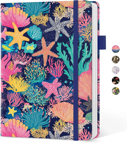 Taja Aesthetic Lined Journal for Women, Pretty 6" x 8" Notebook for Work & Note with 160 College Ruled Pages, Hardcover Leather Notebook for Journaling, Note Taking, Bible Study, Hummingbird