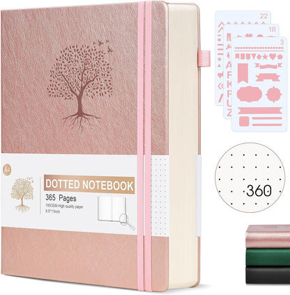 Lined Journal Notebook -365 Pages A5 Thick Journals for Writing Ruled Notebook, Hardcover Leather Journal for Women Men Daily Journal Notebook for Work, Note Taking, 100Gsm Lined Paper( 5.75'' X 8.38'' Green)