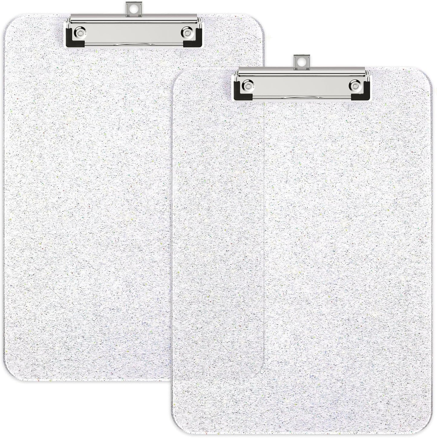 A4 Plastic Glitter Clipboard, Sparkly Pink 12.5 x 9 Letter Size for Classroom, Students, Teacher, Nurse, 8.5 x 11 Clip Board with Low Profile Clip, Office & School Supplies