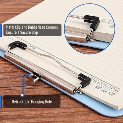 Mr. Pen- Plastic Clipboard, 12.5" x 9", 2 Pack, Clipboard Plastic, Low-Profile Metal Clip with Retractable Hanging Hole