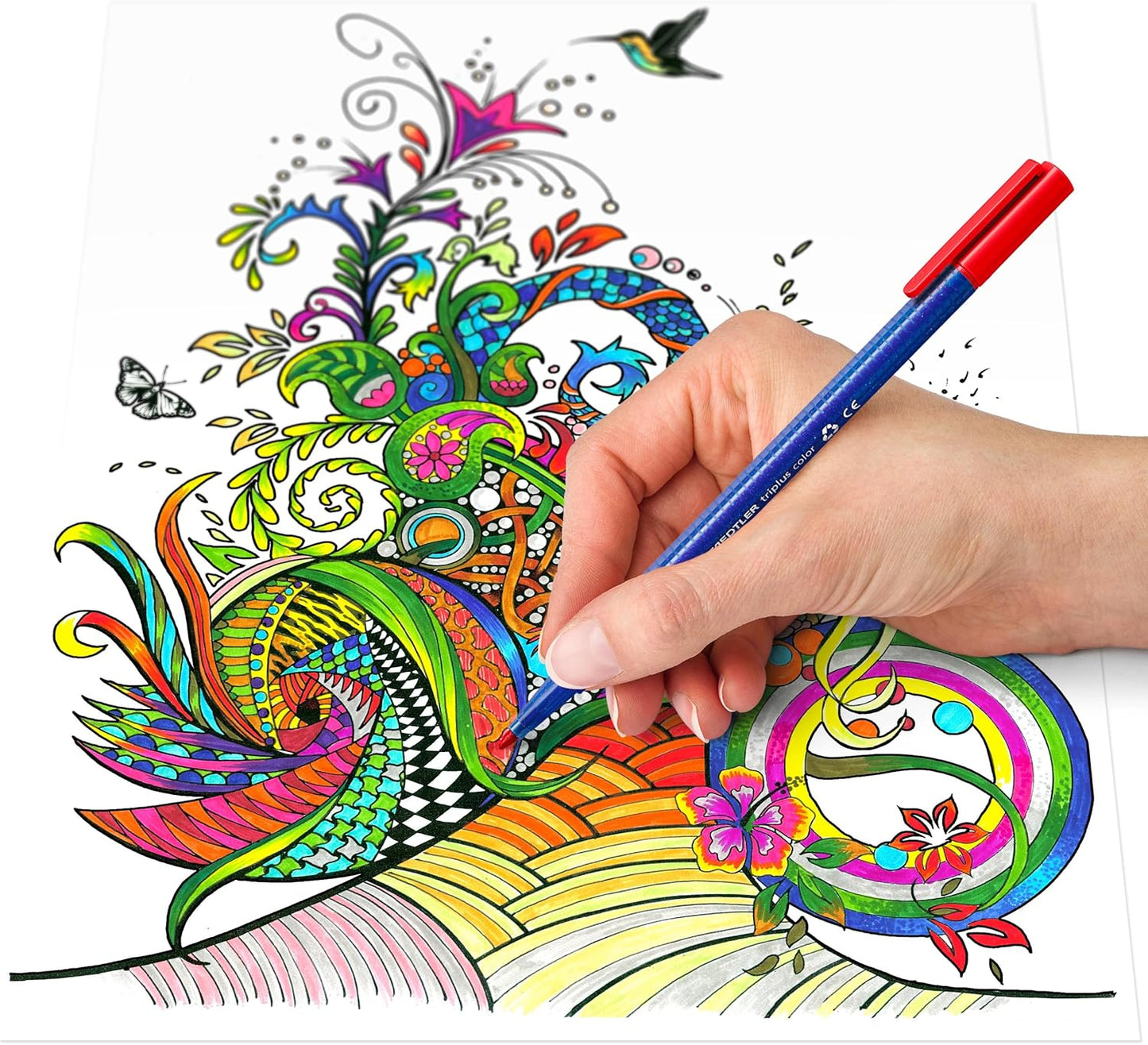STAEDTLER 323 Triplus Colour Fibre-Tip Pens, 1.0 mm, Assorted Colours, Pack of 10