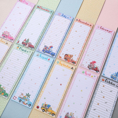 Eaasty 12 Pcs Bible Magnetic Notepads for Refrigerator Monthly Magnetic Grocery List 9 x 3.5" Magnet Memo Pads 30 Sheet Per Pad Shopping to Do List for Christian Teacher Appreciation Week Gift