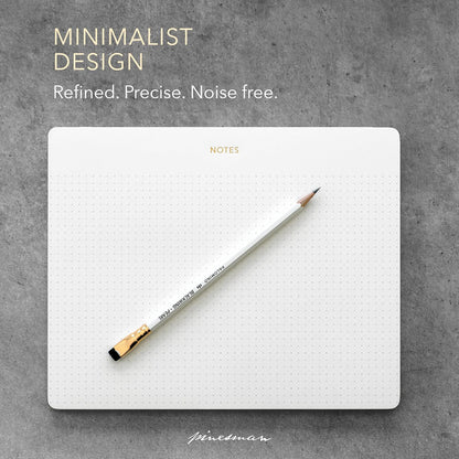 Pinesman - Elegant Desk Notepads for Professionals, Executive's Memo Pads, Minimalist, Gold Foiled, Lined Layout, 3 Pack, 225 Sheets Total (75 Each), 6.3" x 3.9”, 80 GSM, Eco-friendly, FSC™ Certified