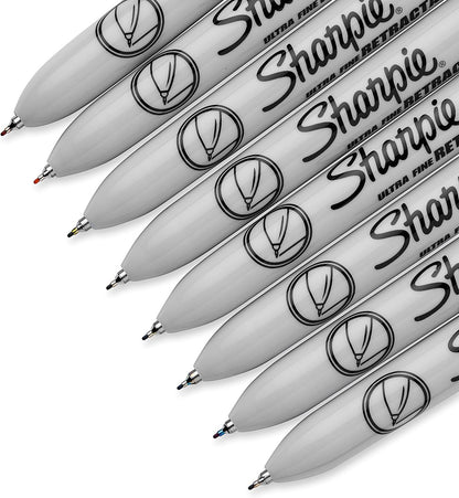 Sharpie Retractable Permanent Markers, Ultra Fine Point, 8 Count