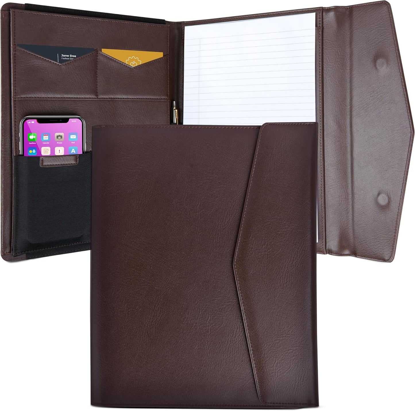 STYLIO Padfolio Folder with Removable Clipboard | Portfolio Organizer | Binder with Storage for Notebook, Notepad | Nursing Clipboard Folio, CNA Accessories for Work | Vegan Leather