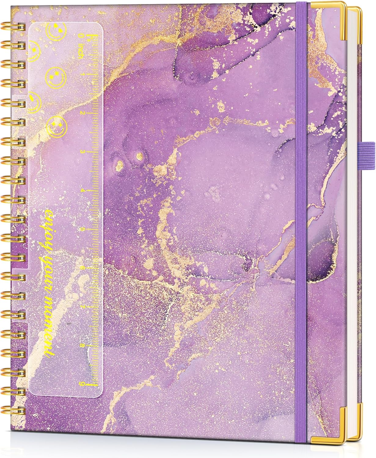 Hardcover Spiral Notebook Journal 8.5” x 11”, A4 Large Leather Notebooks for Women Men, Lined College Ruled Notebook, 50 Sheets/100 Pages, Spiral Bound Journals for Work School Note Taking, Green