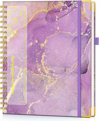 Hardcover Spiral Notebook Journal 8.5” x 11”, A4 Large Leather Notebooks for Women Men, Lined College Ruled Notebook, 50 Sheets/100 Pages, Spiral Bound Journals for Work School Note Taking, Green