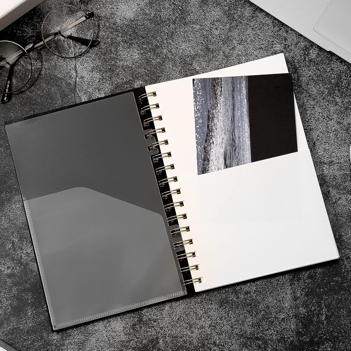 Yoment Graph Paper Spiral Notebook A5 Graphing Notebook 160 Pages Graph Paper Notebook Spiral Bound Waterproof Plastic Hardcover Spiral Journal 5x7 Grid Notebooks for Note Taking,Black