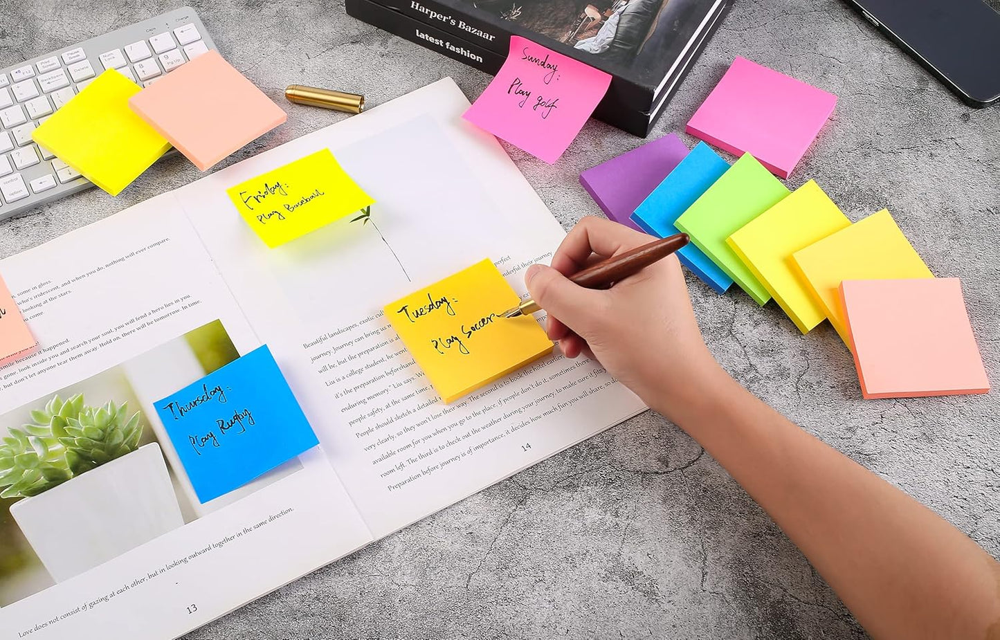 (24 Pads) Sticky Notes 1.5x2 in, 8 Colors Post Self Sticky Notes Pad Its, Bright Post Stickies Colorful Sticky Notes for Office, Home, School, Meeting, 75 Sheets/pad