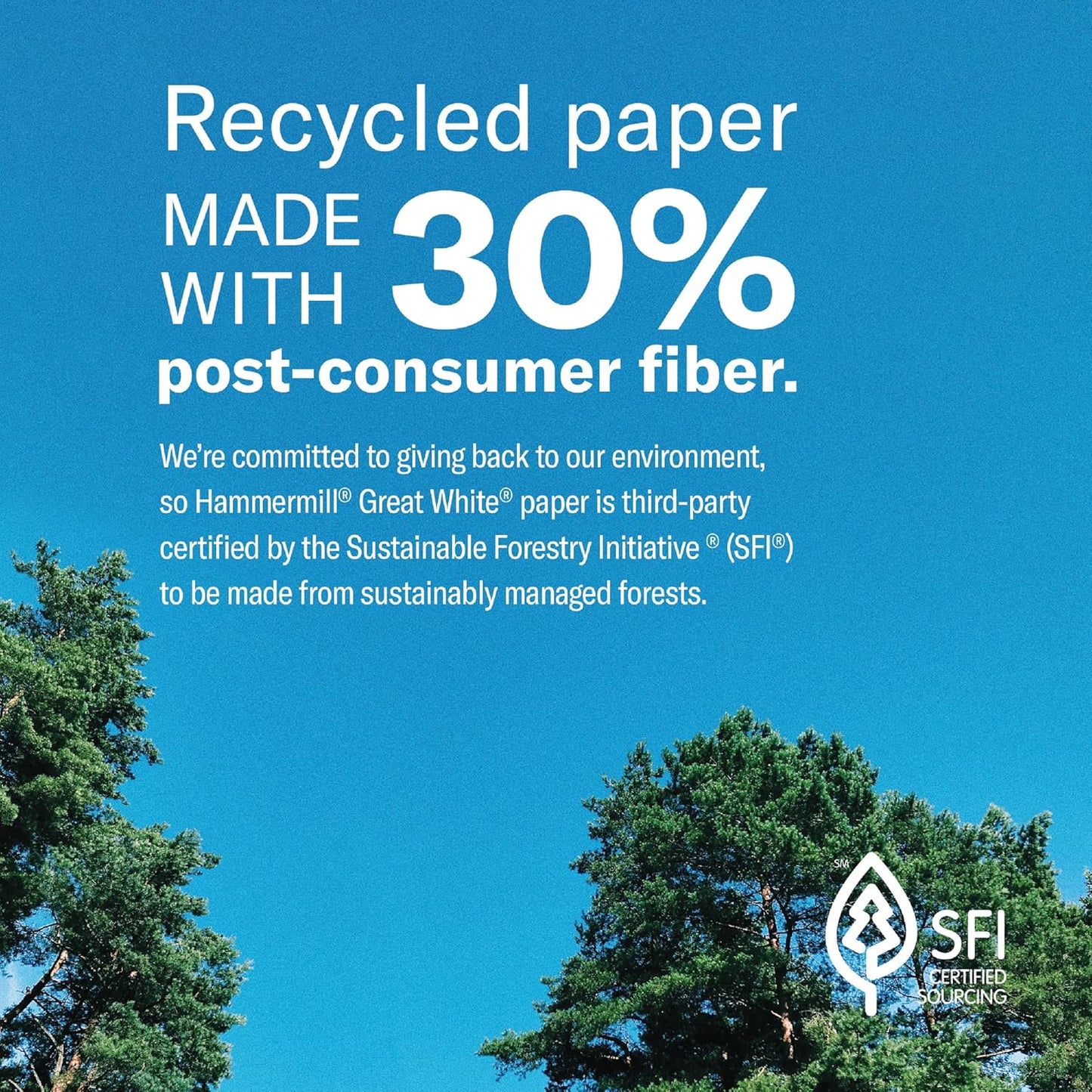 Hammermill Printer Paper, Great White 30% Recycled Paper, 8.5 x 11 - 3 Ream (1,500 Sheets) - 92 Bright, Made in the USA