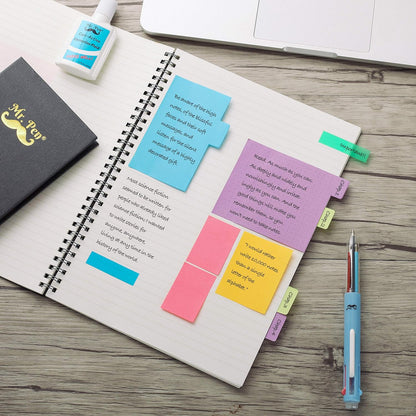Mr. Pen- Sticky Notes Set, 410 Pack, Ruled, Dotted & Blank Notes with 150 Index Tabs, Divider Sticky Pads for Bible Study, Office, School, Planning, Journaling & Organization
