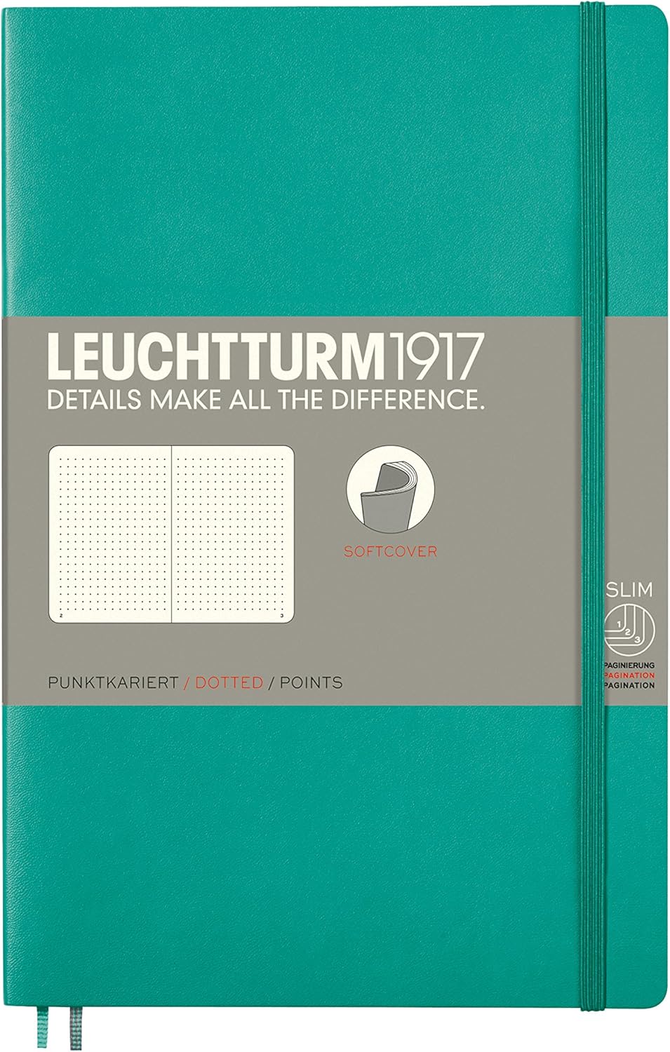 LEUCHTTURM1917 - Notebook Softcover Paperback B6+ - 123 Numbered Pages for Writing and Journaling (Ruled, Rising Sun)