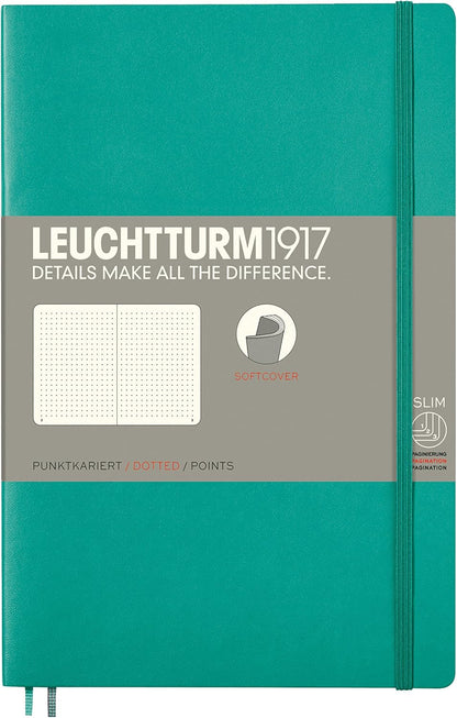 LEUCHTTURM1917 - Notebook Softcover Paperback B6+ - 123 Numbered Pages for Writing and Journaling (Ruled, Rising Sun)