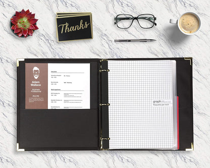 Samsill Classic Collection Leather 3 Ring Binder, Executive Presentation Portfolio, 0.5 Inch (Holds 100 Sheets), Brass Round Ring, Burgundy