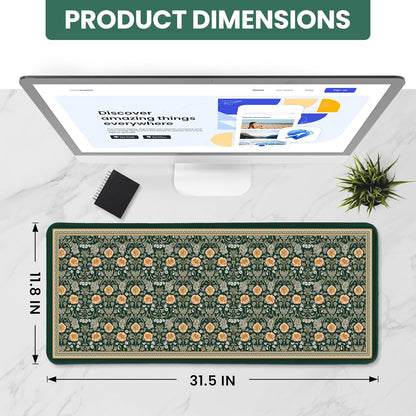 Large Mouse Pad for Desktop, Cute Desk Mat Pad Protector for Work & Gaming, Aesthetic Pretty Anti-Slip Laptop Blotter Cover for Office School Home Supplies, Wildflowers, 31.5" x 11.8"