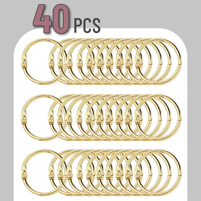 Mr. Pen- Loose Leaf Binder Book Rings, 5 Assorted Sizes (0.6", 1", 1.2", 1.5",2"), 36 Pack, Metal Binder Rings for Index Cards, Keychains, School, Home, Office, Silver