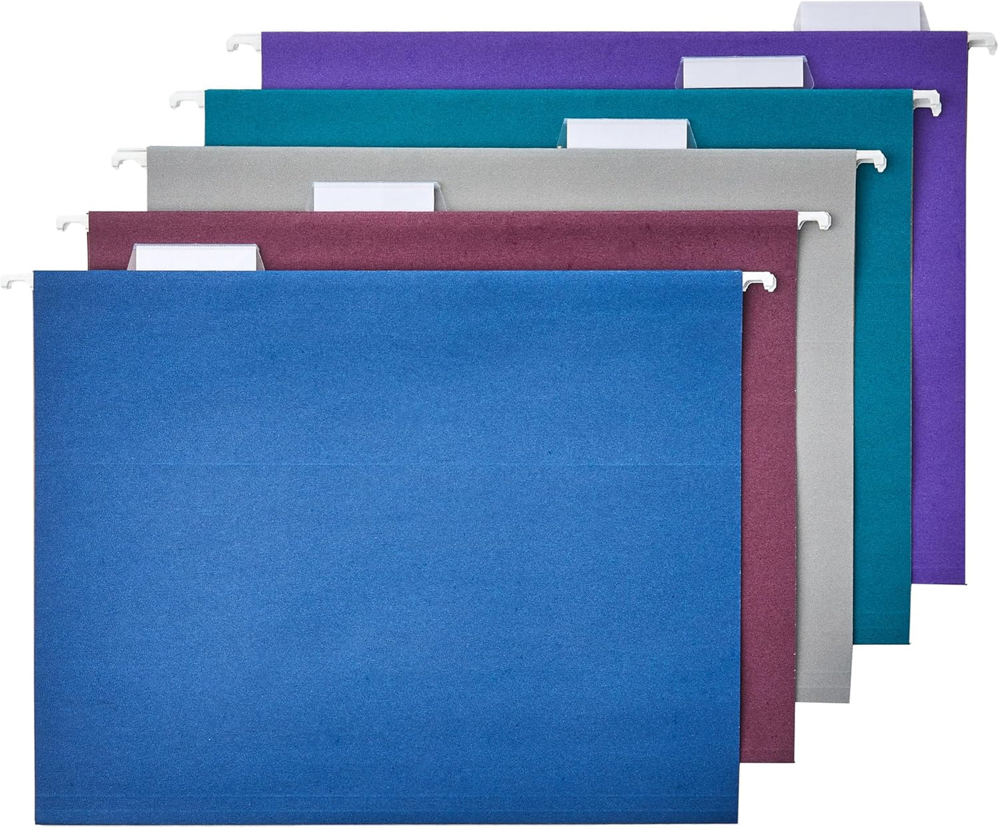 Amazon Basics Hanging File Folders with Adjustable Tabs, Sturdy Expandable Document Organizer, Letter Size 8.5x11 inch, Green, 25-Pack
