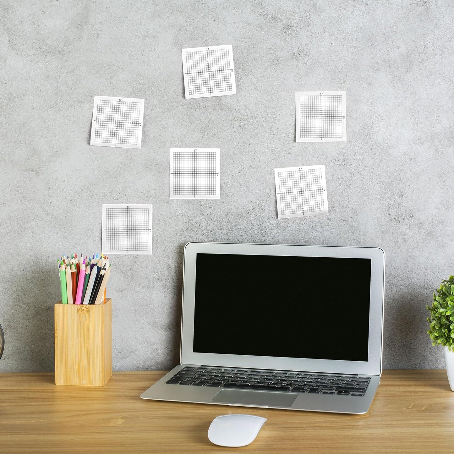 8PCS Graph Paper Sticky Notes 800 Sheets Self Adhesive Mini X Y Axis Coordinate Plane Post It 20 X 20 Four Quadrant Grid Pad for School Office Supplies 3 X 3 Inch