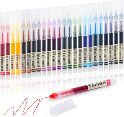 RIANCY 12 Pack Black Liquid Ink Rollerball Gel Pens, 0.5mm Extra Fine Point Tip, Smooth Writing Quick Drying No Smear No Bleed for Journaling, Drawing, Sketching, School Notes & Art Supplies