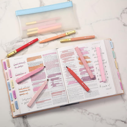 Mr. Pen- Aesthetic Highlighters and Ballpoint Pens No Bleed, 12 Pack, Pastel Colors, Bible Highlighters and Pens No Bleed, Fast Dry and No Smear for Bible Journaling, Planner, School Supplies