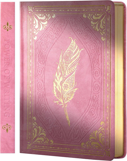 CAGIE 320 Pages Thick Hardcover Journaling Notebooks Vintage Leather Journal for Women Men A5 College Ruled Journals for Writing with Gift Box, 5.7 x 8.3 in, Blue