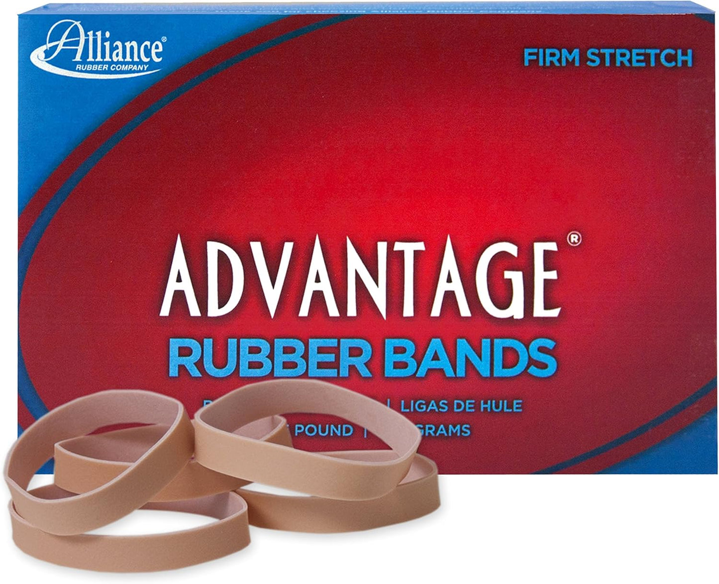 Alliance Rubber 26649 Advantage Rubber Bands Size #64, 1/4 lb Box Contains Approx. 80 Bands (3 1/2" x 1/4", Natural Crepe) Beige