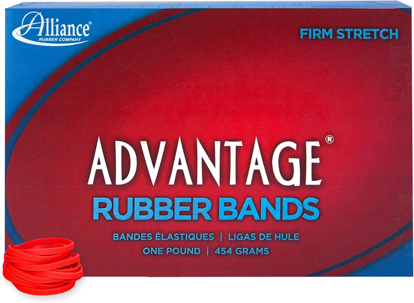 Alliance Rubber 26649 Advantage Rubber Bands Size #64, 1/4 lb Box Contains Approx. 80 Bands (3 1/2" x 1/4", Natural Crepe) Beige