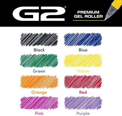 PILOT, G2 Premium Gel Roller Pens, G2 Rainbow Colors Pack, 15 Pack Pouch, Fine Point 0.7 mm, Assorted