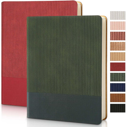 Lined Journal Notebook for Work College Ruled Note Book 5.79"x8.27"A5 PU Leather Daily Journaling 216 Pages for Women Men Writing Home School Supplies Business (Dark Green)