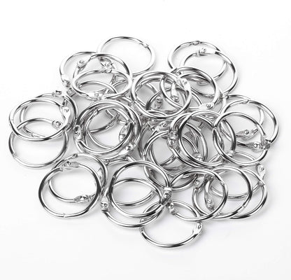 Mr. Pen- Loose Leaf Binder Book Rings, 5 Assorted Sizes (0.6", 1", 1.2", 1.5",2"), 36 Pack, Metal Binder Rings for Index Cards, Keychains, School, Home, Office, Silver