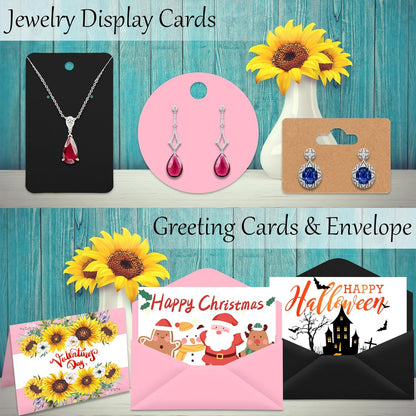 25 Sheets Black Cardstock Paper 8.5'' x 11'', 250gsm/92lb Thick Paper for Scrapbook, Invitations, Printing and DIY Cards